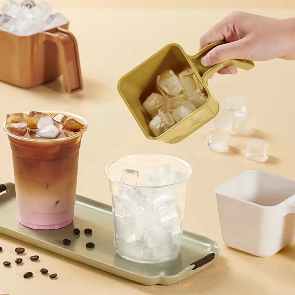Portable 280/350/470/590ML Ice Scoop Square Coffee Shop Ice Shovel Plastic Measuring Cup Kitchen Utensil Peaceful Pleasures Health and Wellness