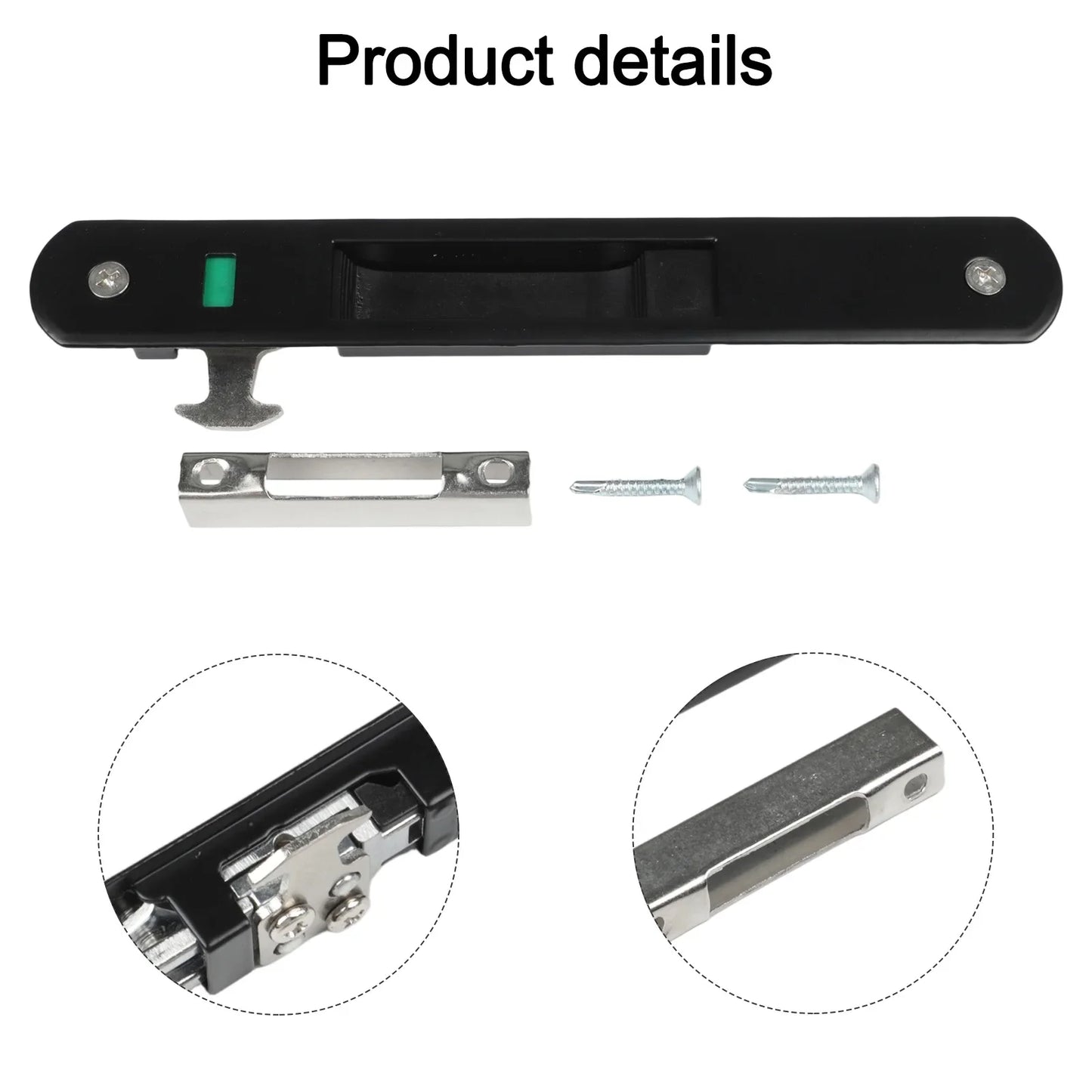 Zinc Alloy Invisible Sliding Door Lock – 90° Hook Window Latch