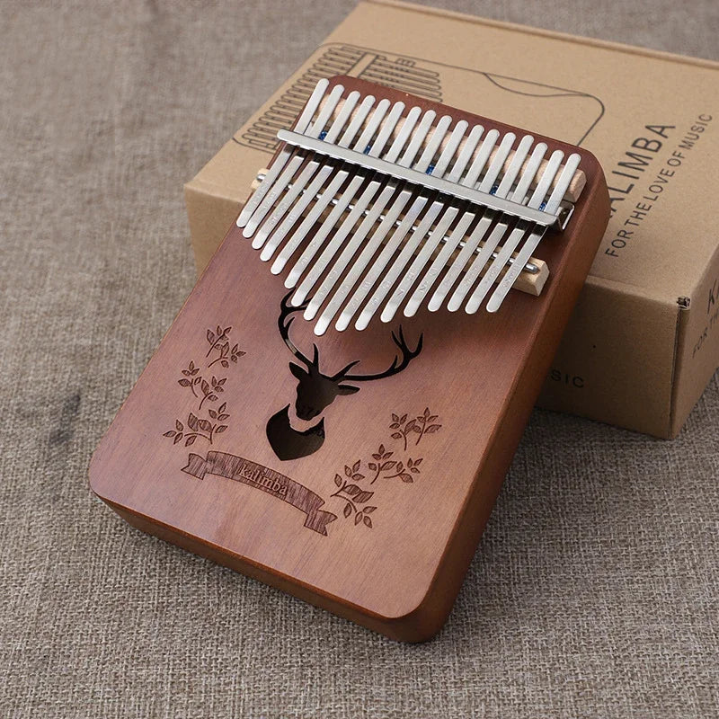 Kalimba 17 Keys Thumb Piano Wood Mahogany Mbira Body Afircan Sanza
