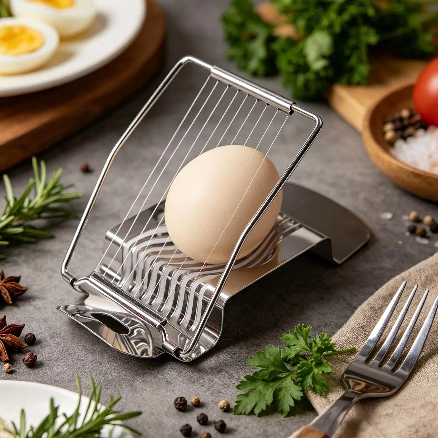 Multipurpose Egg & Fruit Slicer | Stainless Steel Manual Cutter