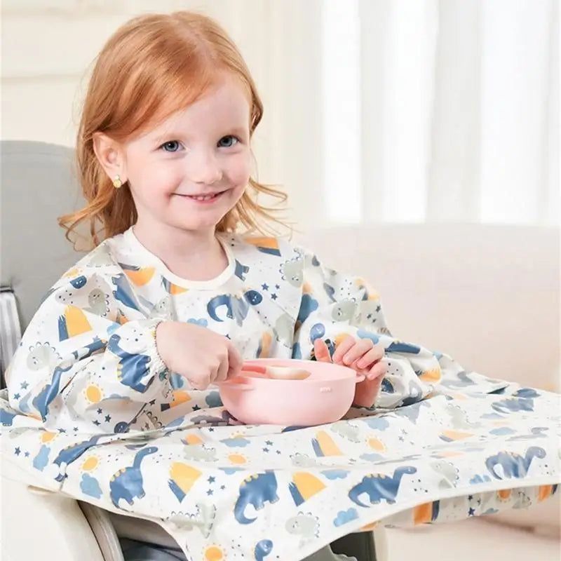 Baby Long Sleeve Feeding Bib Smock | Waterproof Coverall 1–5Y