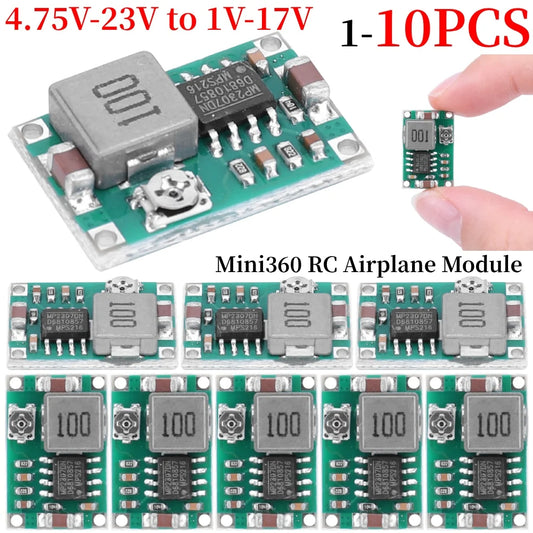 1-10pcs Mini360 RC Airplane Module Mini 360 DC Buck Converter 2A Step Down Module 4.75V-23V to 1V-17V 17x11x4mm LM2596 Peaceful Pleasures Health and Wellness