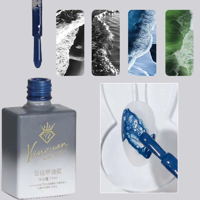Sea Wave Blooming Gel Nail Polish – Gradient Halo Effect 15ml