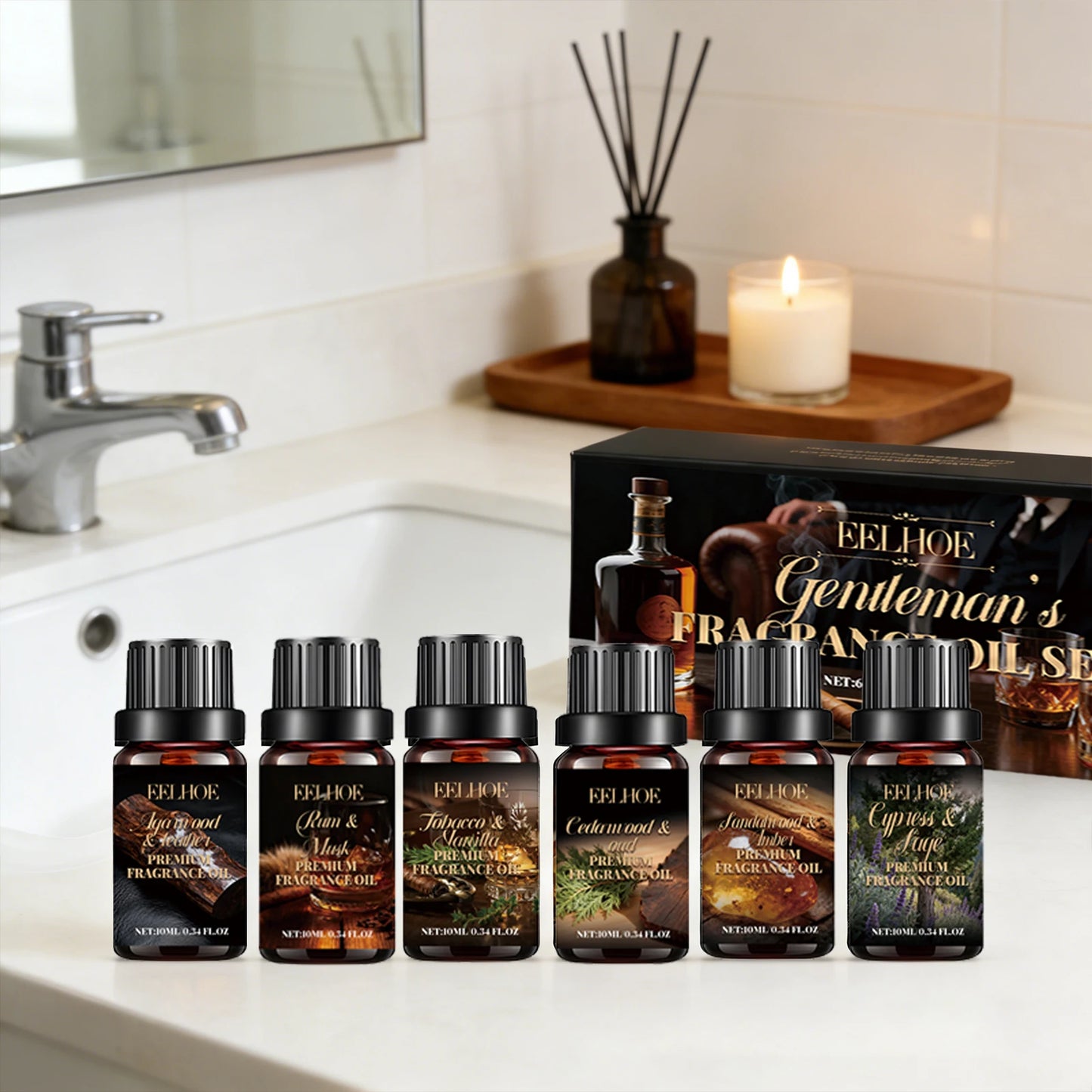 EELHOE Aromatherapy Essential Oil Set 6×10ml | Plant Fragrance Aromatherapy Essential Oil Set Peaceful Pleasures Health and Wellness