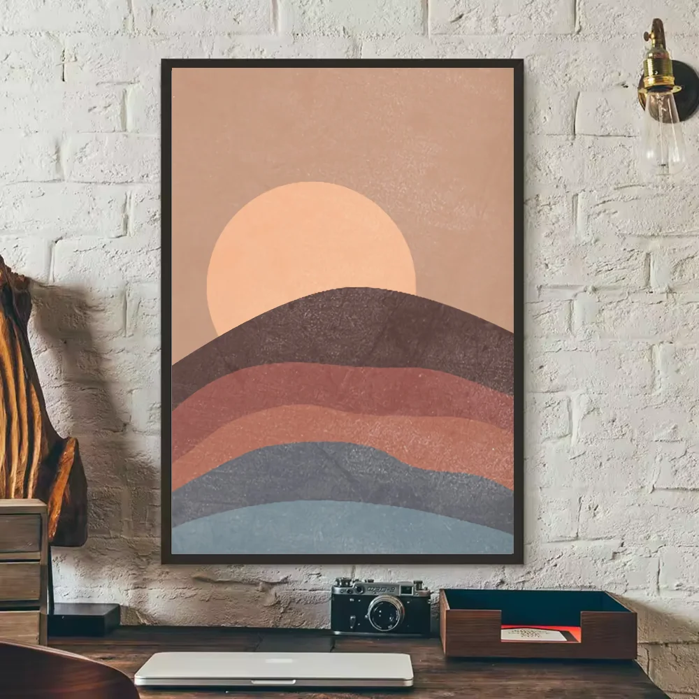 Abstract Sun Moon Woman Wall Poster | HD Waterproof PVC Art Wall Art Poster Peaceful Pleasures Health and Wellness z6 21X30cmNoframe