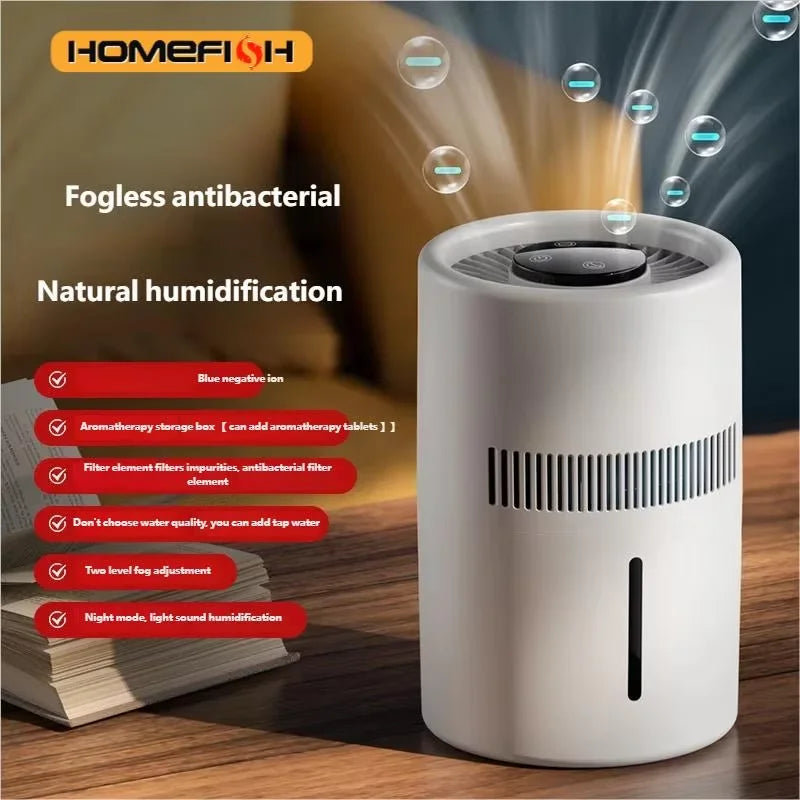 HOMEFISH Fog-Free Desktop Humidifier & Air Purifier | Home, Car