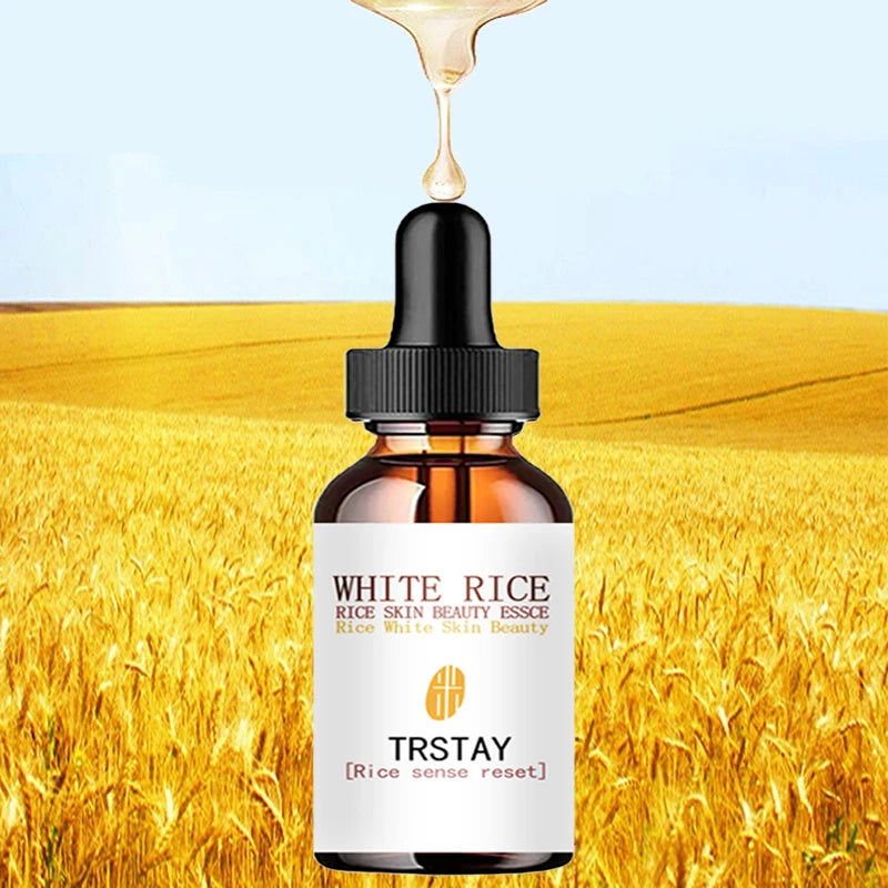 White Rice Whitening Serum Face Moisturizing Cream Shrink Pores Brighten Enzyme Anti Wrinkle Anti Aging Skin Care Essence Peaceful Pleasures Health and Wellness