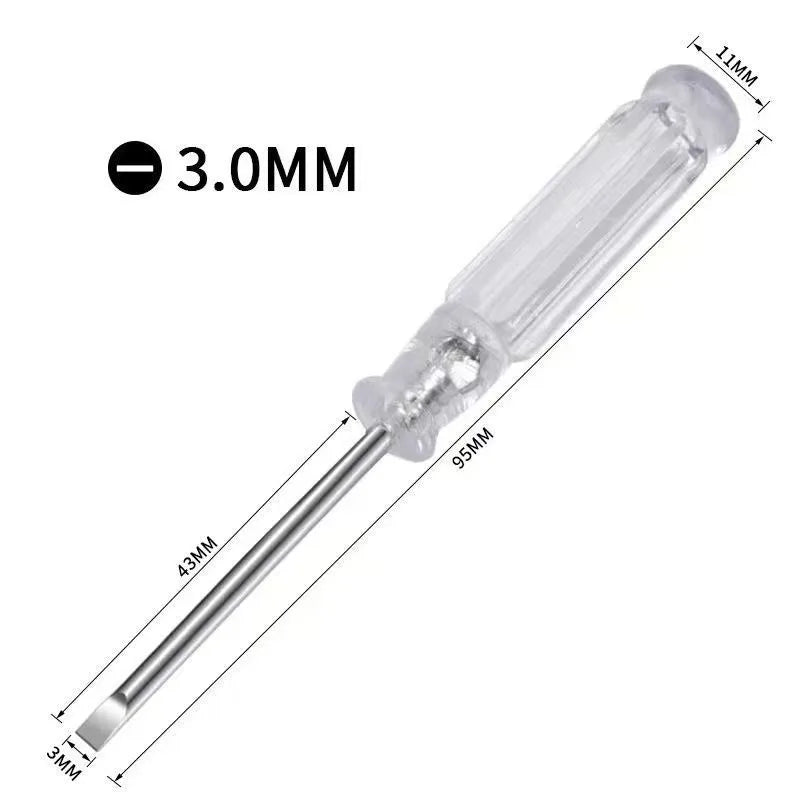 1pcs Mini Transparent Handle Screwdriver Portable Phillips Slotted Screwdriver for Home Repair DIY Hand Tool Peaceful Pleasures Health and Wellness