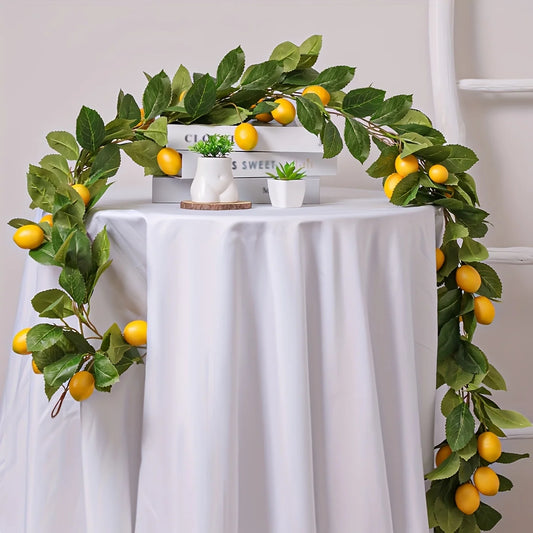 Artificial Lemon Garland Wreath | Home Wedding Party Decor Artificial Garland Wreath Peaceful Pleasures Health and Wellness
