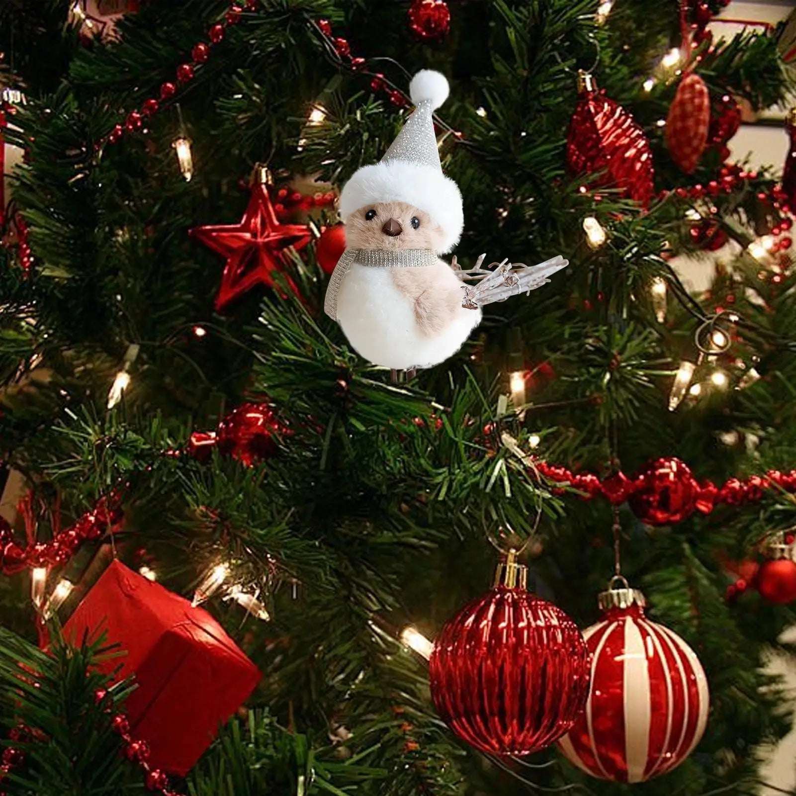 Christmas Tree Ornament Foam 3D Bird Design Holiday Decorations Christmas Foam Bird Pendant For Tree For Bedroom Balconies Peaceful Pleasures Health and Wellness
