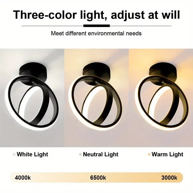 Modern 2-Ring LED Ceiling Light | Kitchen, Office & Balcony