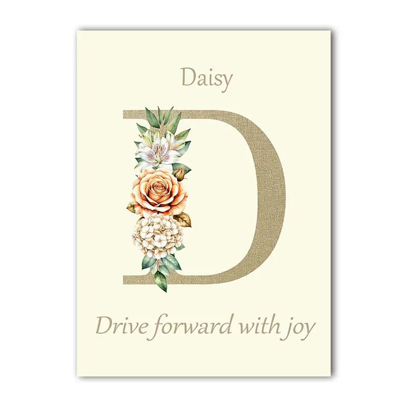 Custom Name Nursery Canvas Art | Bunny Floral Kids Wall Decor Nursery Canvas Print Peaceful Pleasures Health and Wellness B 21X30cm No Frame China Mainland
