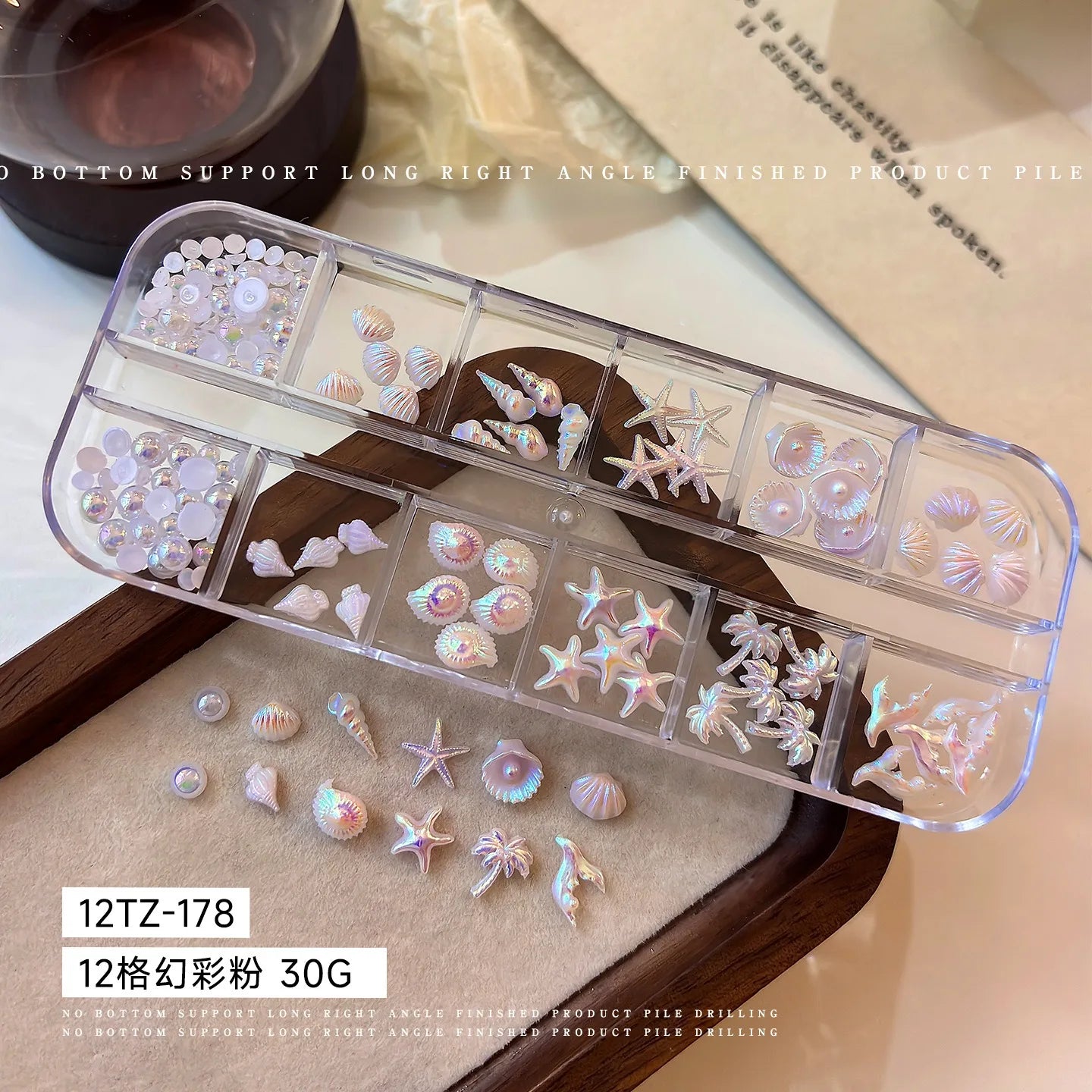 Ocean Aurora Shell Nail Charms | 3D Resin Starfish & Conch DIY Set
