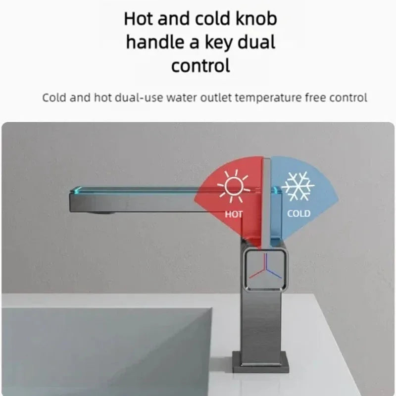 Modern Black Digital Display Faucet | Single-Hole Ceramic Valve