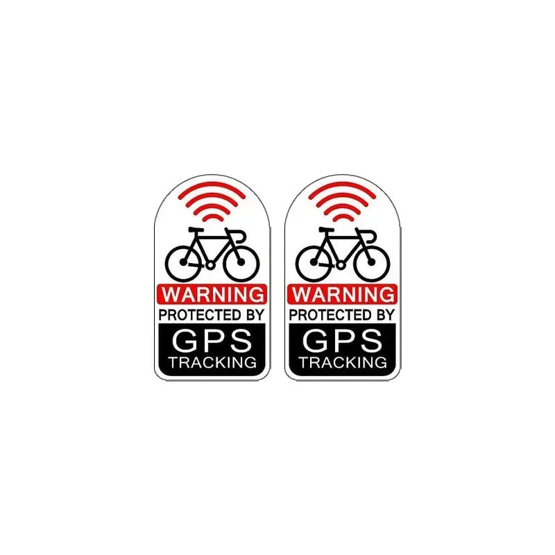 53mm*30mm 2PCs GPS Protected Tracking Warning Sticker Bicycle Bike Theft Prevention Peaceful Pleasures Health and Wellness