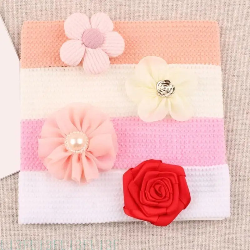 Kids Fabric Flower Headbands 4-Pack | Baby Girls Hair Accessories
