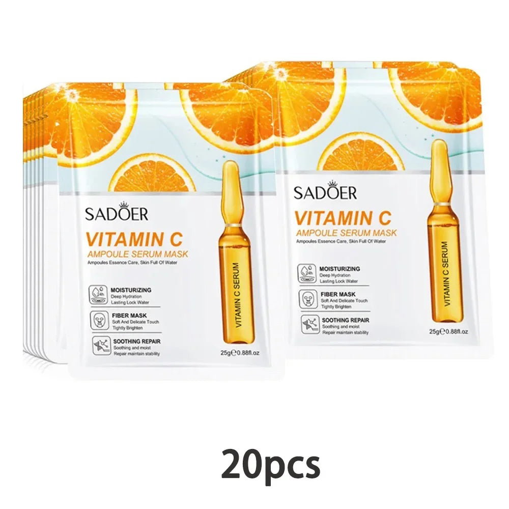 24K Gold Vitamin C Face Mask Set – Moisturizing & Firming Peaceful Pleasures Health and Wellness Type C 20pcs