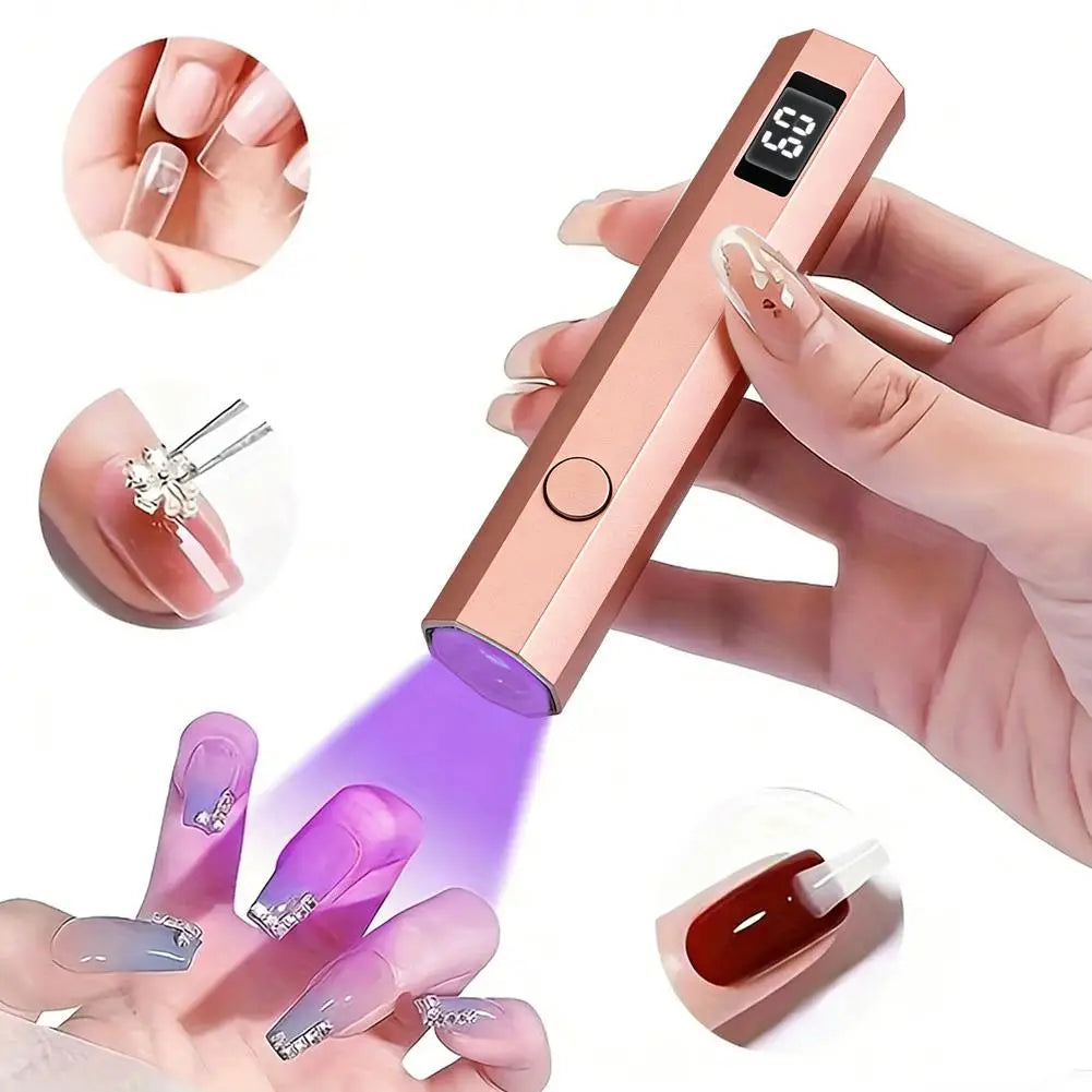 Portable Mini UV Nail Lamp with LCD Display – Cordless Rechargeable Gel Polish Dryer for Home & Salon Peaceful Pleasures Health and Wellness