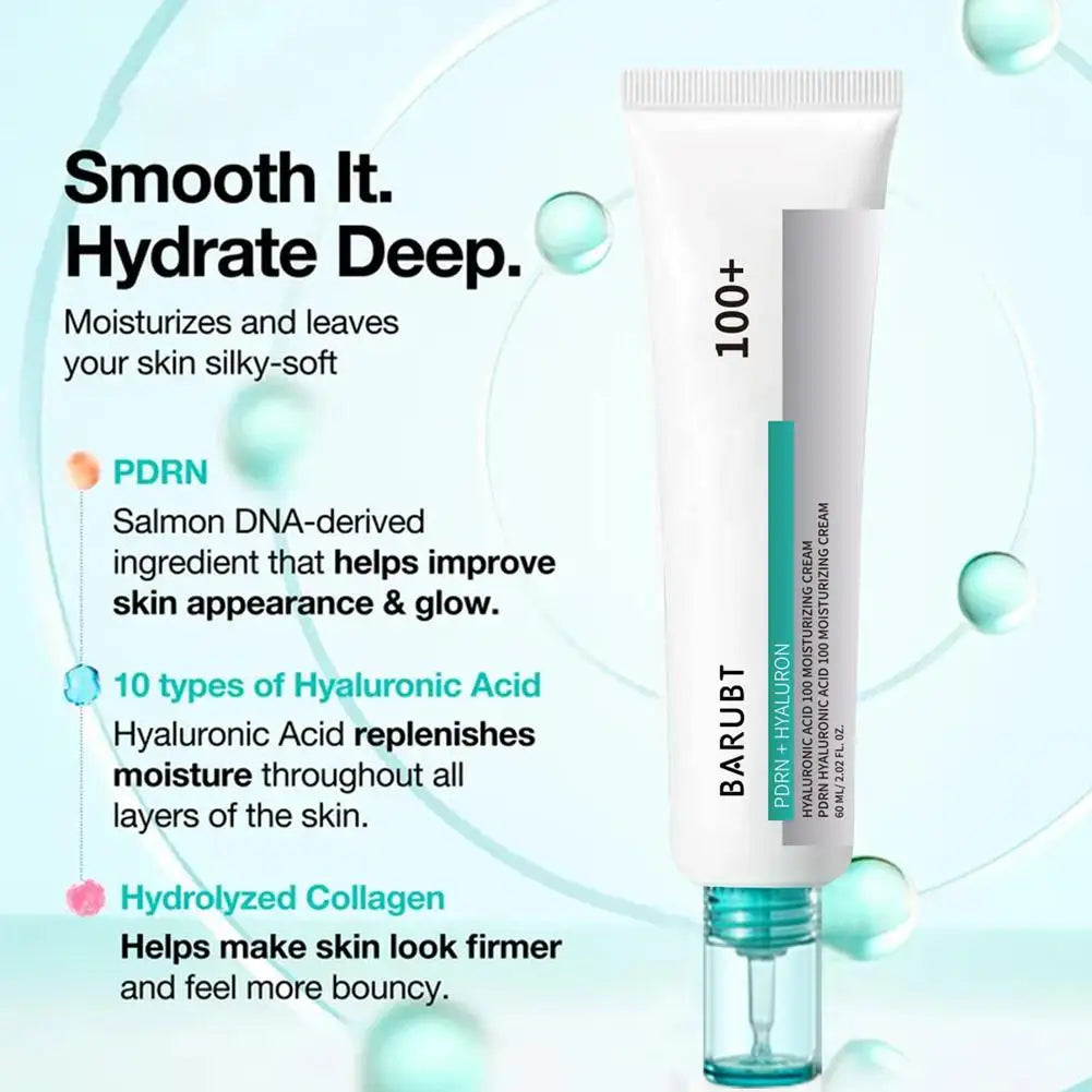 BARUBT PDRN+ Hyaluron Face Cream Triple Molecular Moisturizer for Hydrating&Firming Restorative Uneven Skin Tone Care Skincare Peaceful Pleasures Health and Wellness