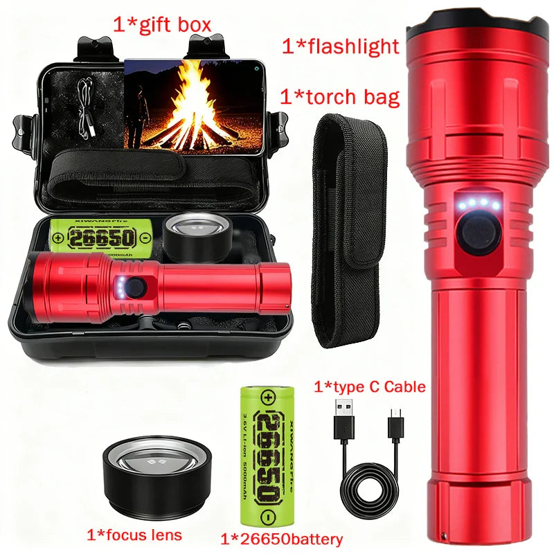 ZHIYU 3-in-1 Rechargeable Flashlight, Lighter & Power Bank 1200LM