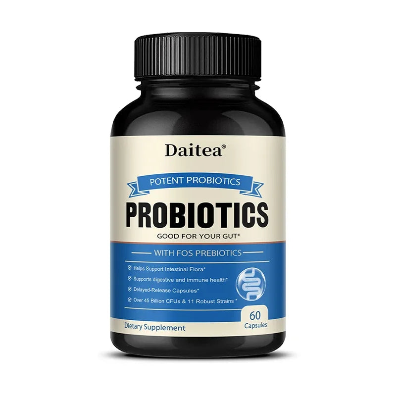 Probiotics and Prebiotics Capsules Support Gut Health and The Immune System, Relieving Occasional Constipation & Bloating Peaceful Pleasures Health and Wellness 60 count-1 bottle