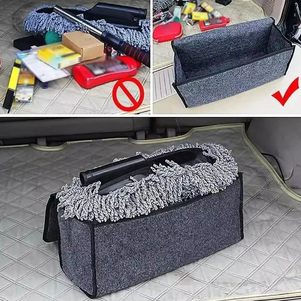Foldable Felt Car Trunk Organizer | Large Storage Box Dark Gray
