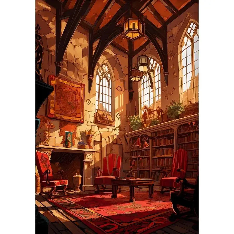 Magical Wizard Castle Canvas Wall Art | Fantasy Witchcraft Poster Canvas Wall Art Peaceful Pleasures Health and Wellness 5 40x60cm Unframed