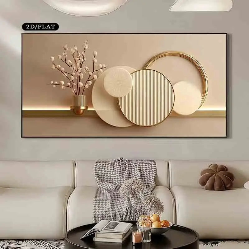 2D Flat, Large Unframed Canvas, Modern Minimalist Design. for Spaces Such As The Living Room, Bedroom, Kitchen, Office Decor Peaceful Pleasures Health and Wellness