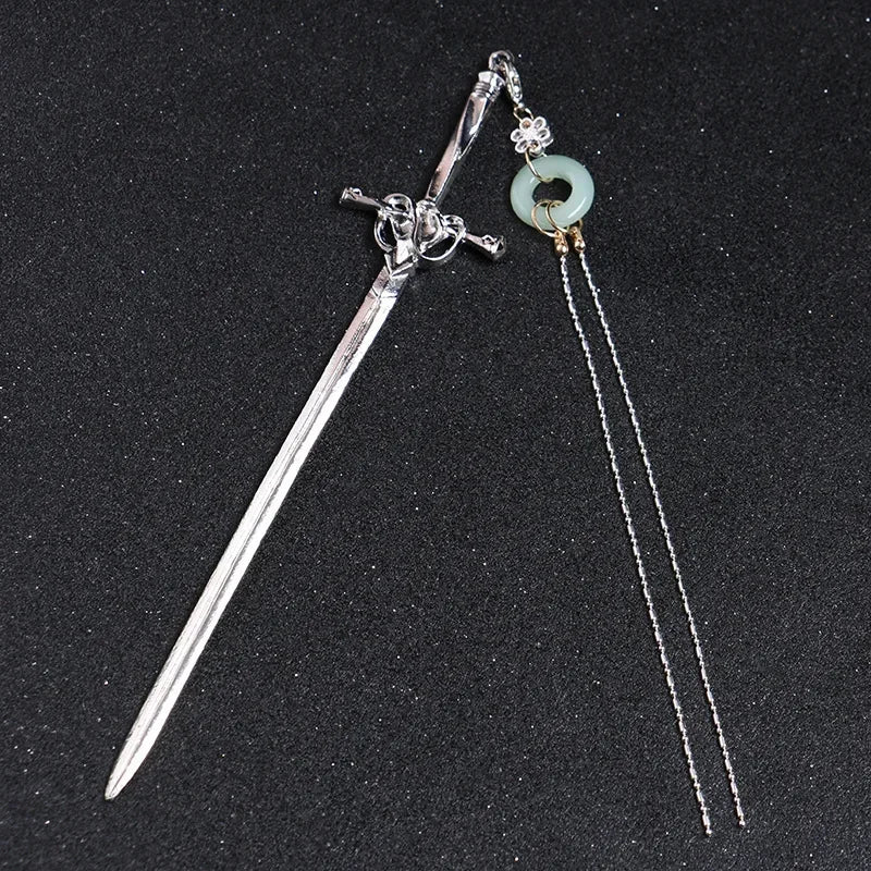 Vintage Sword Hair Stick – Metal Hairpin for Women