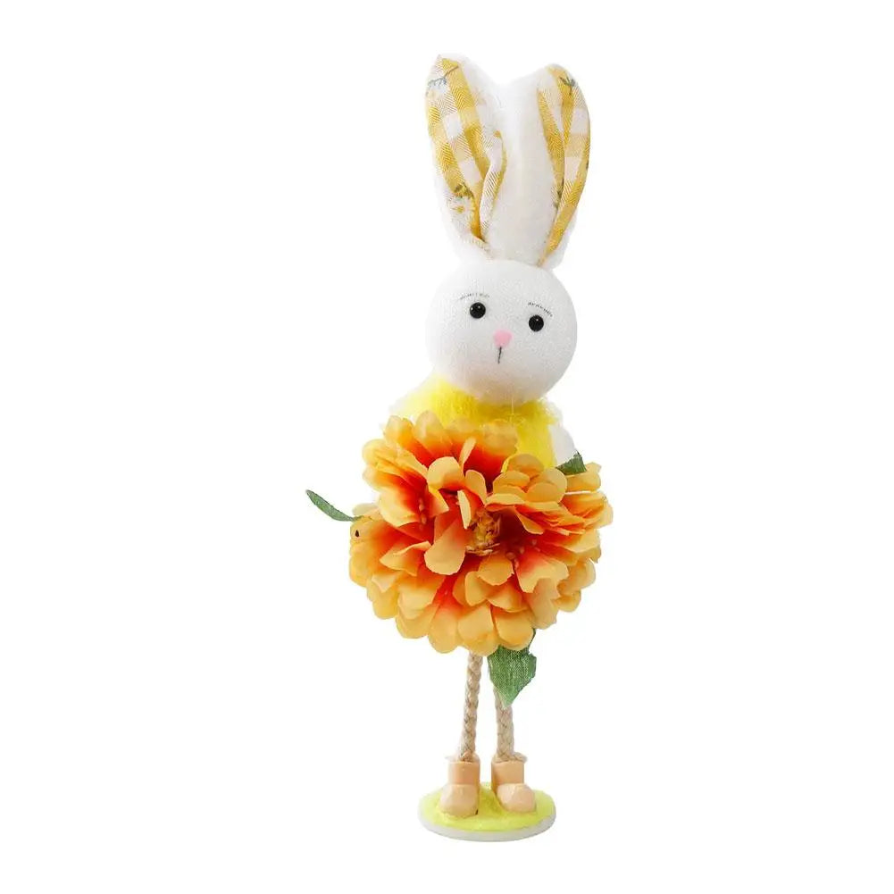 Easter Bunny Figurine | Spring Floral Rabbit Desktop Ornament