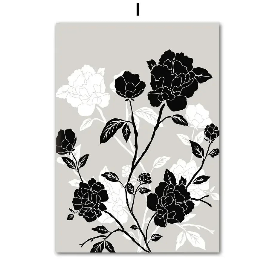 1pc frameless Canvas painting Black White Minimalist Girl Body Bohemian Flower Vase Poster Print Canvas Painting Abstract Wal Peaceful Pleasures Health and Wellness I 40x50cm Unframed