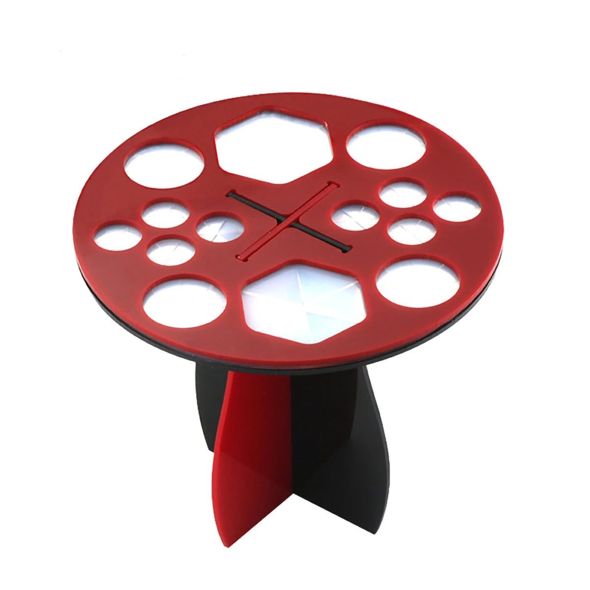 Makeup Brush Drying Rack, Acrylic Brush Drying Rack, Cleaning Storage Tool Display Rack, 14 Holes, 28 Holes, Drying Storage Peaceful Pleasures Health and Wellness Red-Black 14 holes