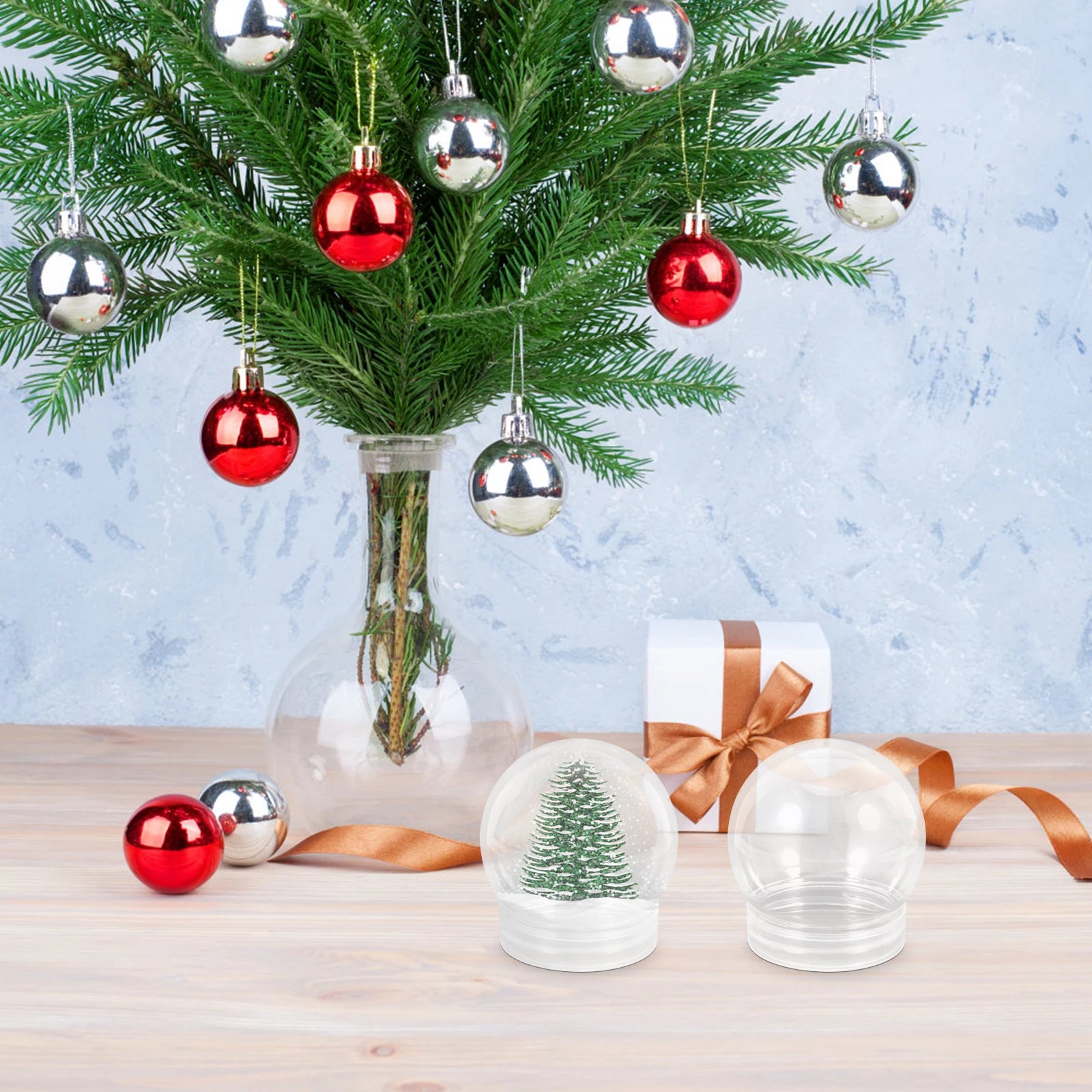 10pcs Snow Accessories High Transparent DIY Water Globe Craft Making Kit Christmas Party Decoration Clear Shape Globe Diy Peaceful Pleasures Health and Wellness