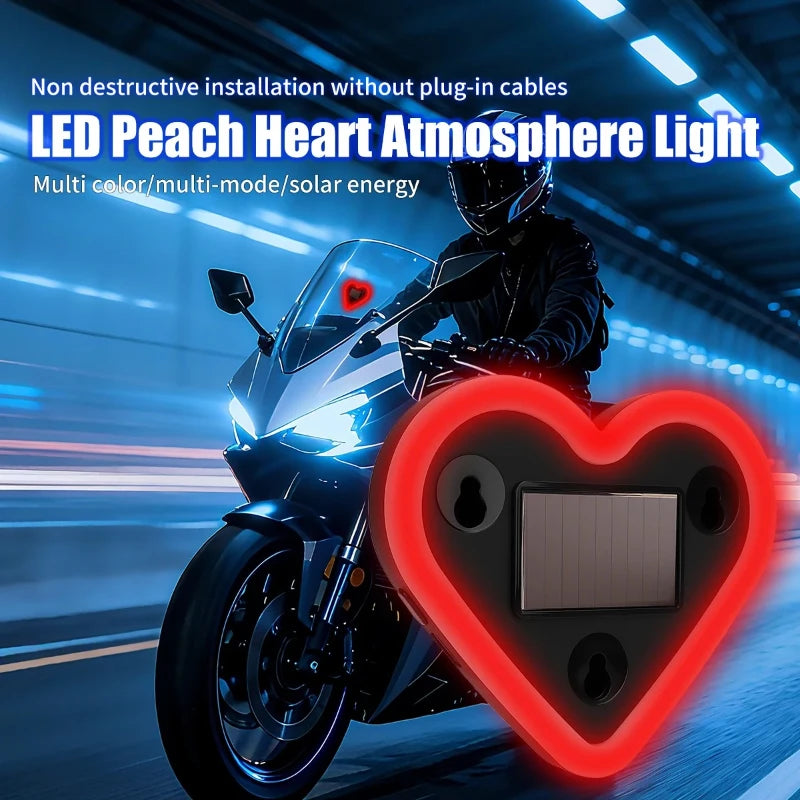 1/4pcs Car solar LED triangular window love light atmosphere light car interior decoration motorcycle cool decoration neon light Peaceful Pleasures Health and Wellness
