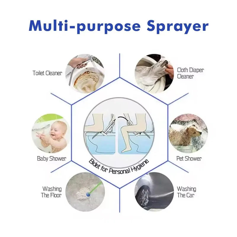 Handheld Bidet Sprayer – 304 Stainless Steel & Angle Valve