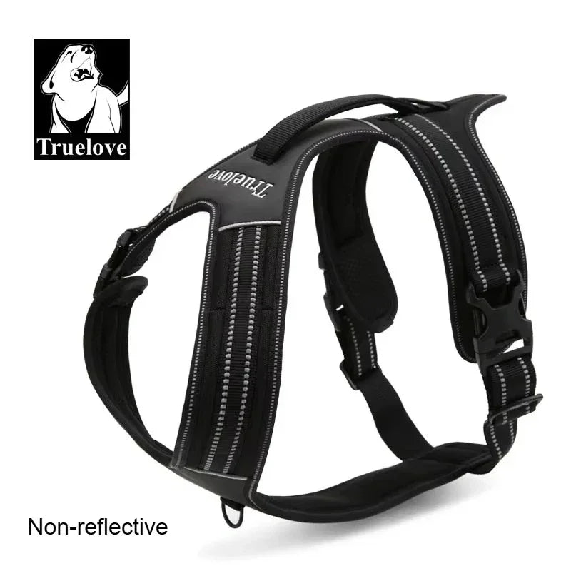 Truelove Non-reflective Walking PU Leather Dog Vest Escape Proof Adjustable Anti Pull Pet Harness Outdoor Clearance Sale TLH5551 Peaceful Pleasures Health and Wellness black L