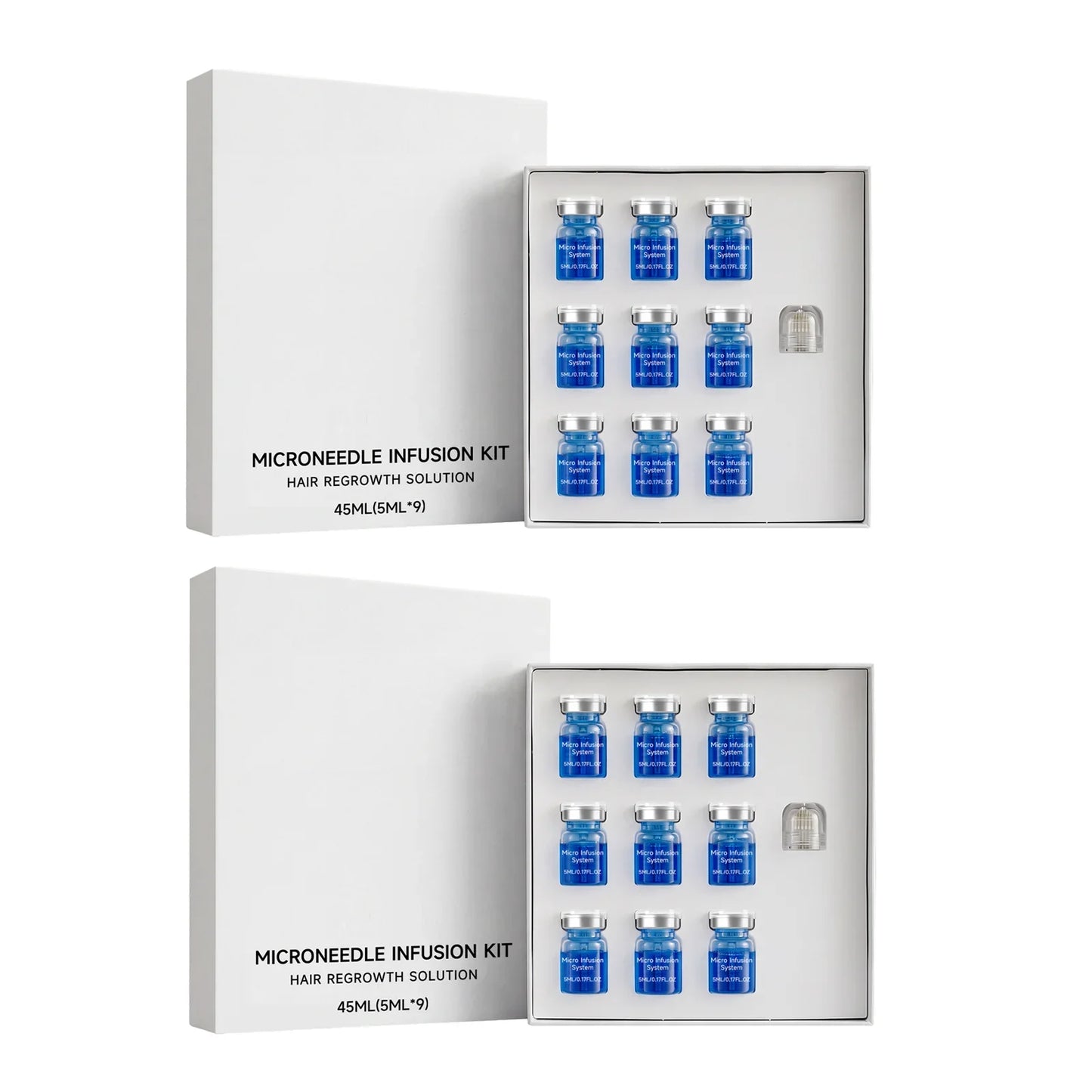 Microneedle Hair Growth Kit – Scalp Serum & Needle Head 9×5ml