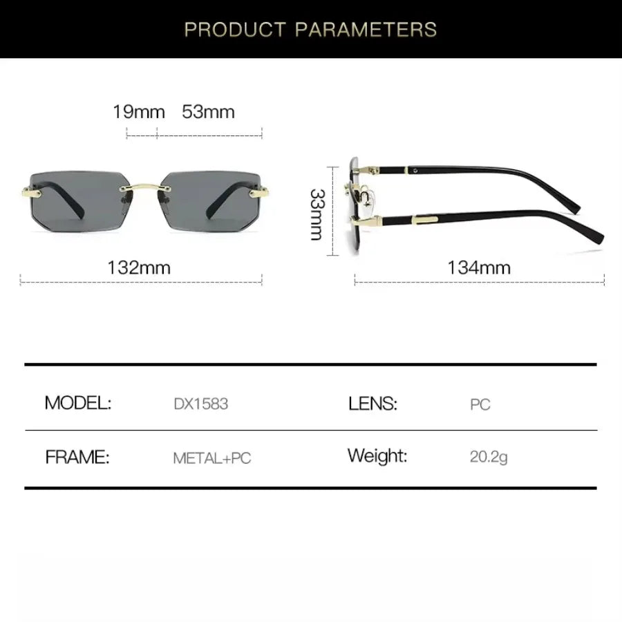Winful Women's Punk Square Sunglasses UV400 Metal Frame