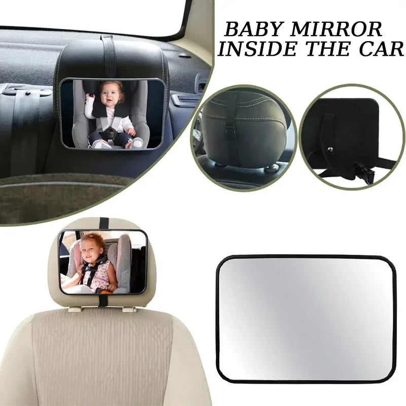 Baby Car Mirror – Wide-View Adjustable Headrest Mount for Infants