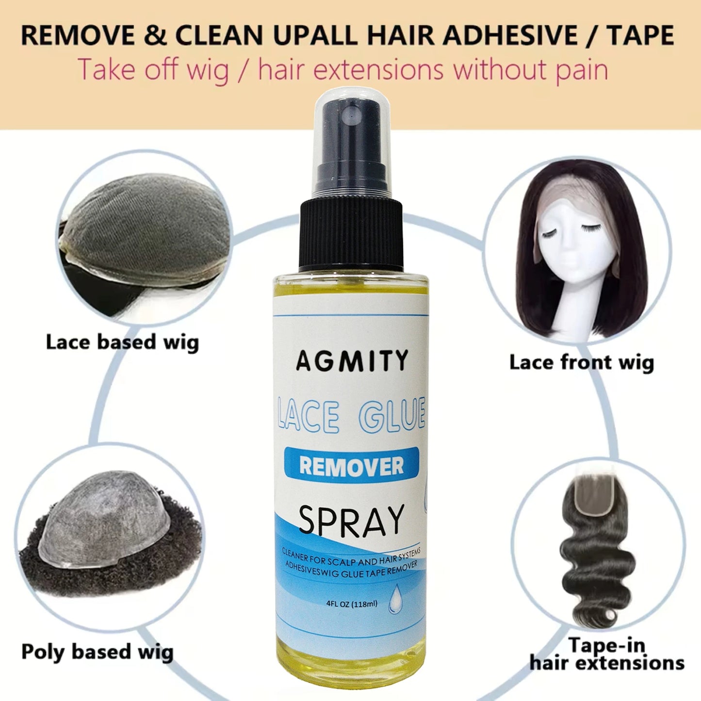 Wig Glue Remover Spray | Gentle Lace Front Adhesive Remover