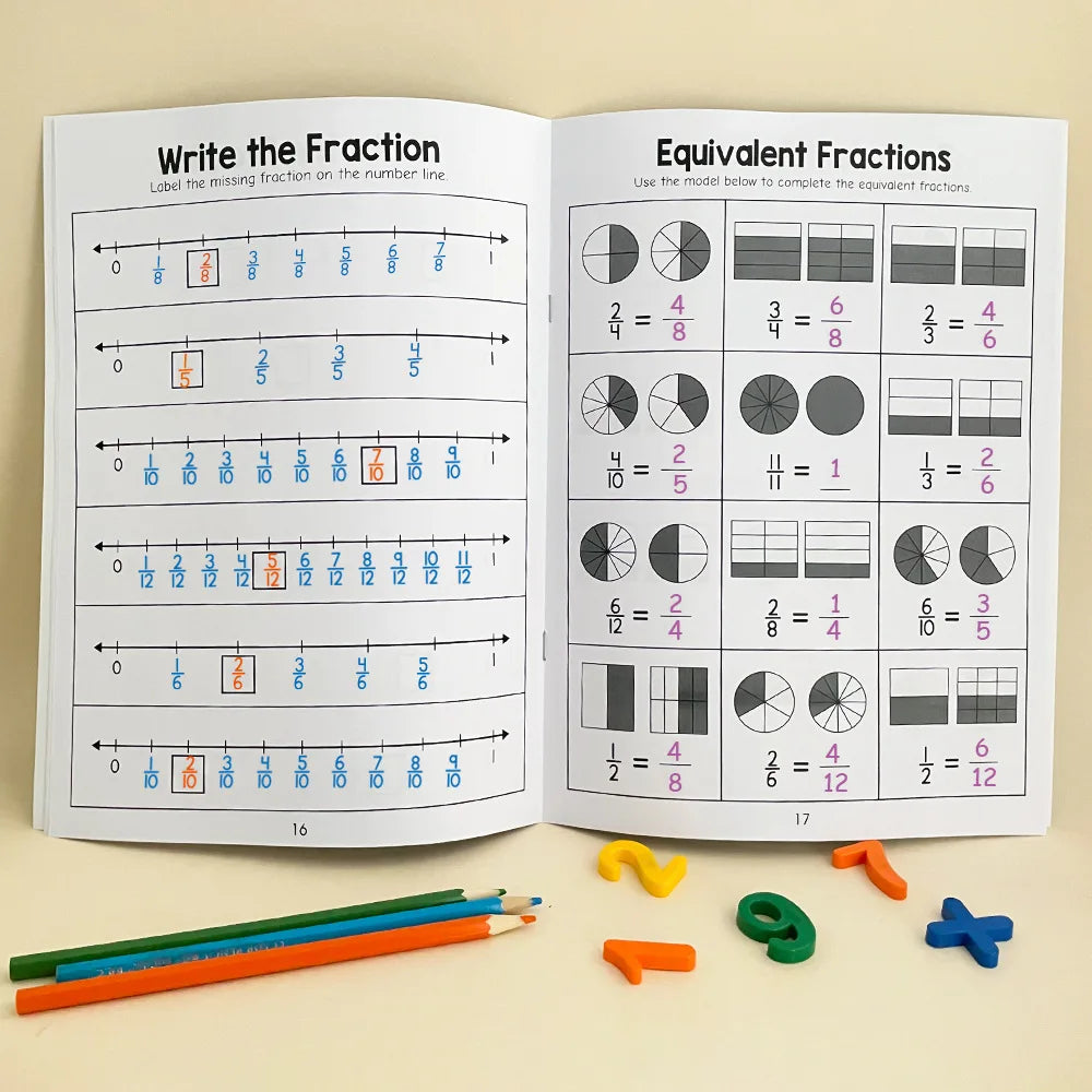 Basic Fraction Learn Practice Training Workbook Fact Teacher Teaching