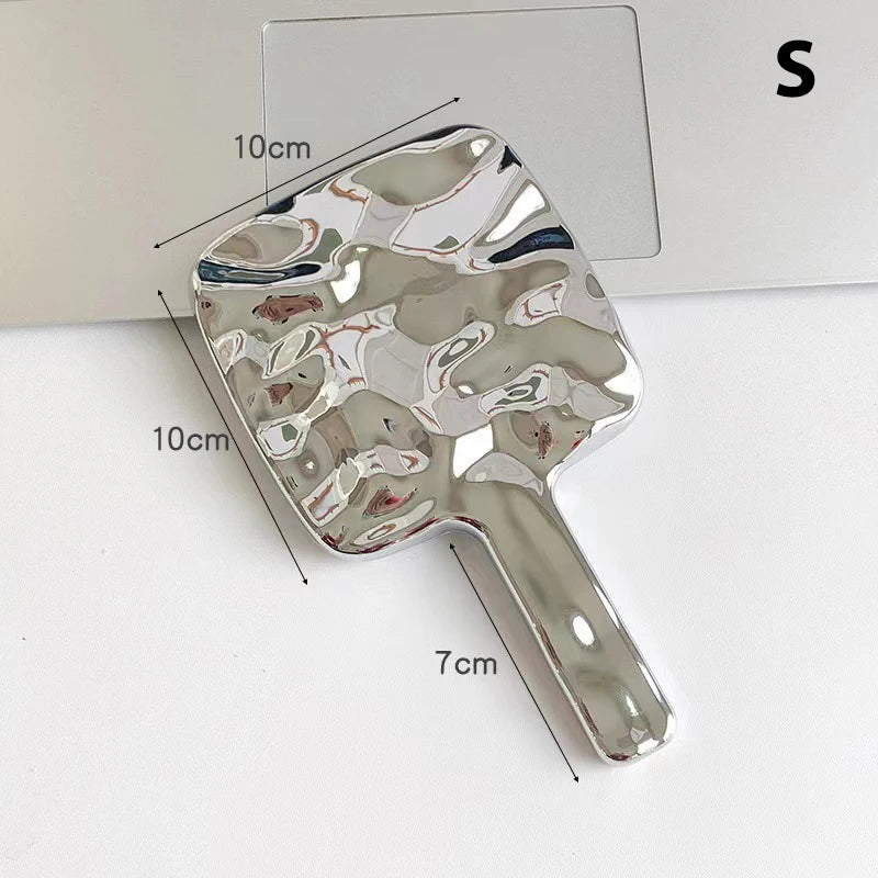 Electroplated Handheld Makeup Mirror – Round & Square S/M/L