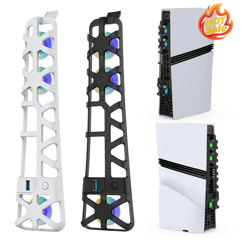PS5 Pro Cooling Fan – RGB Lighting, USB 3.0 & Temperature Control