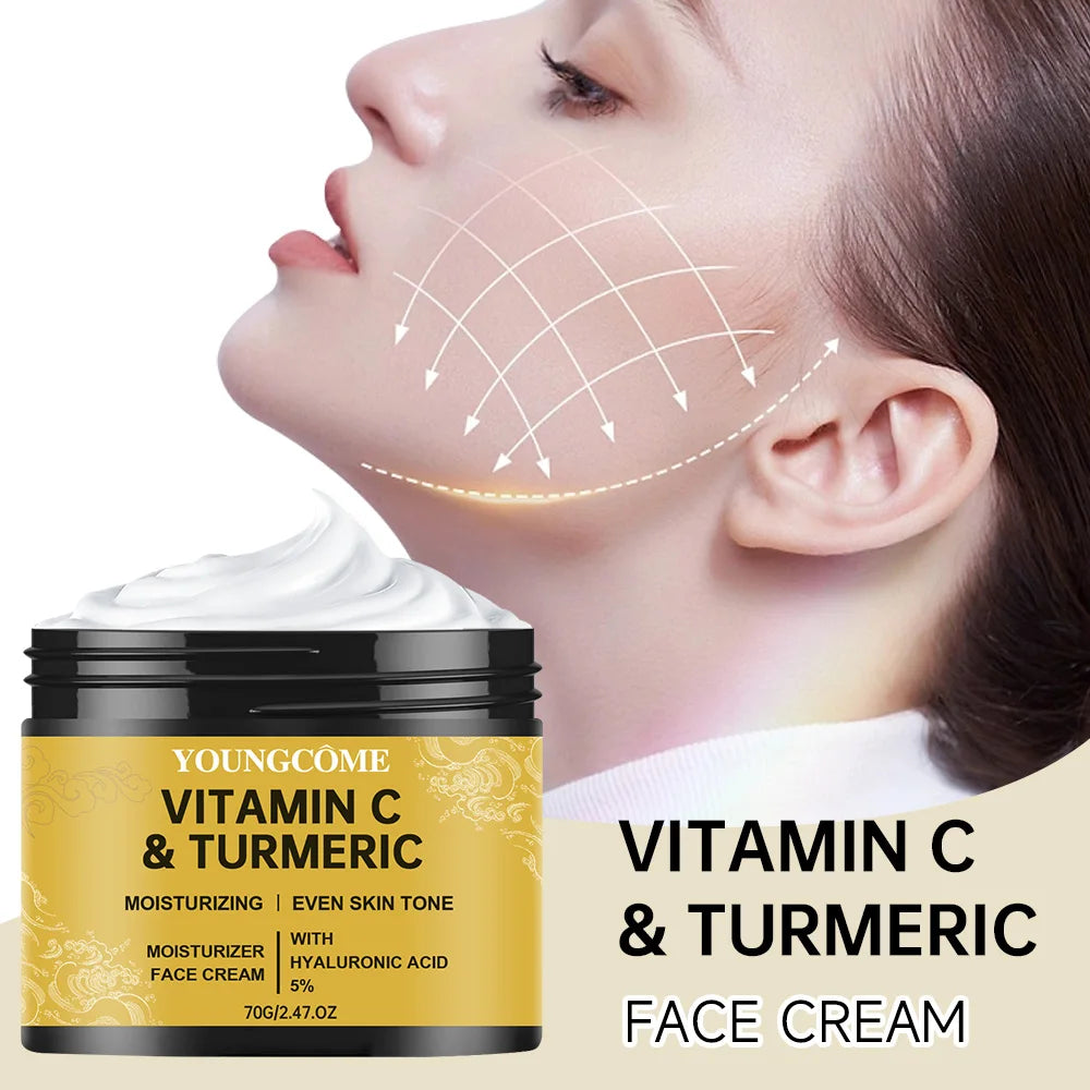 Turmeric Vitamin C Face cream Retinol Moisturizing Firming Hyaluronic Lightening Repairing Smooth Skincare Whitening Creams Peaceful Pleasures Health and Wellness