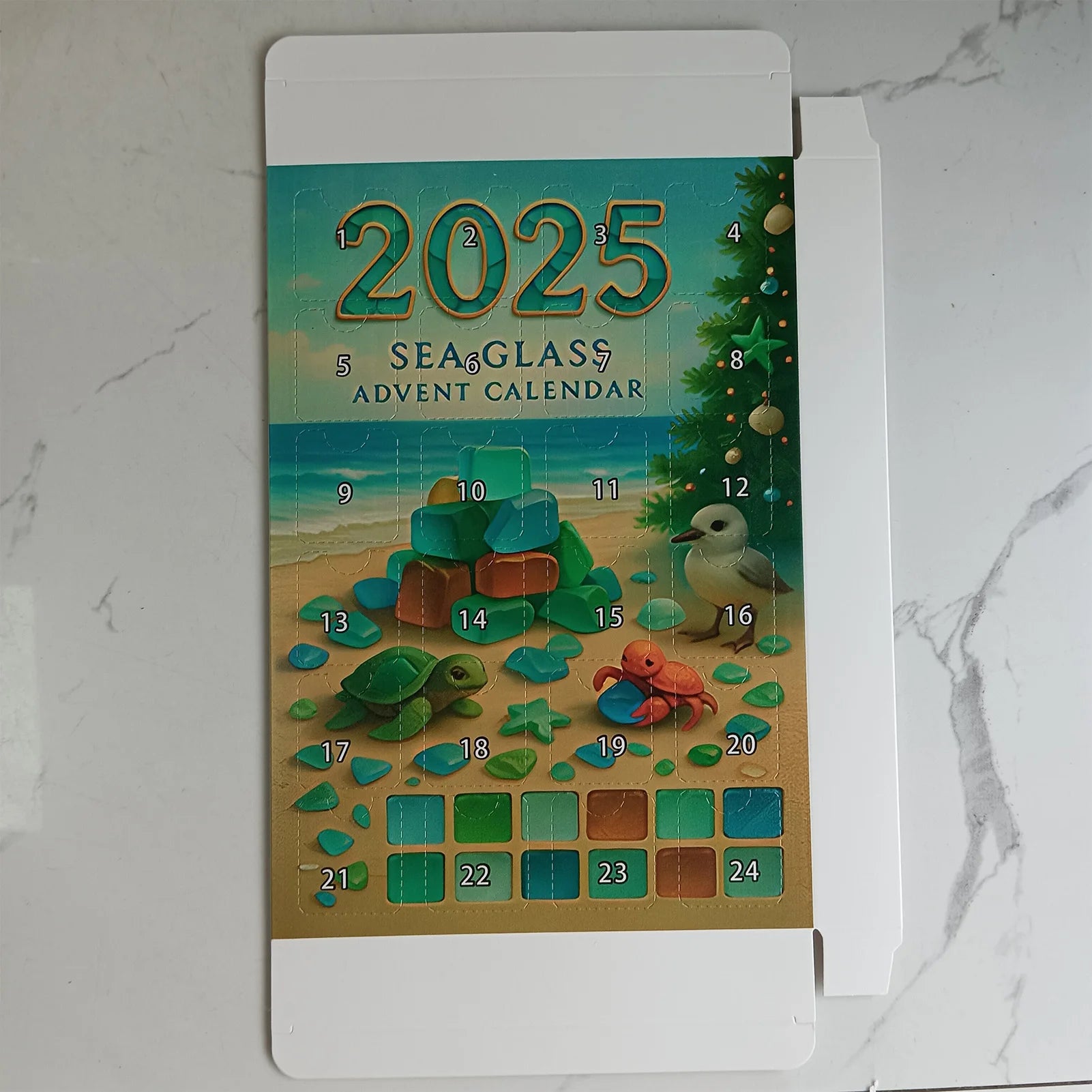 Christmas Hanging Ornament Sea Glass Acrylic Christmas Tree Advent Calendar Hanging Ornament For Xmas Countdown Home Decor Party Peaceful Pleasures Health and Wellness