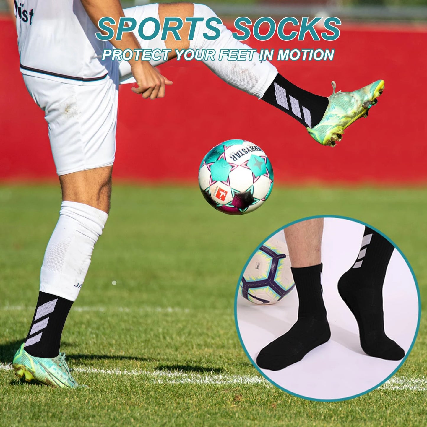 1 pair of socks football socks men's anti slip hospital yoga anti slip training sports socks Peaceful Pleasures Health and Wellness