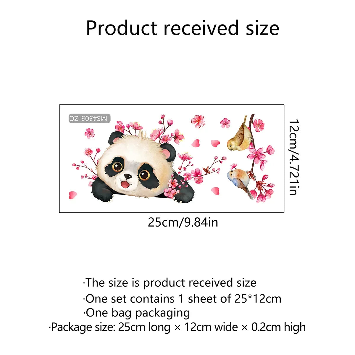 Cute Baby Panda Vinyl Wall Art Switch Stickers Aesthetic Room Decoration for Home Nursery Kids Bedroom Animal Anime Poster Peaceful Pleasures Health and Wellness MS4305-ZC(12x25cm)