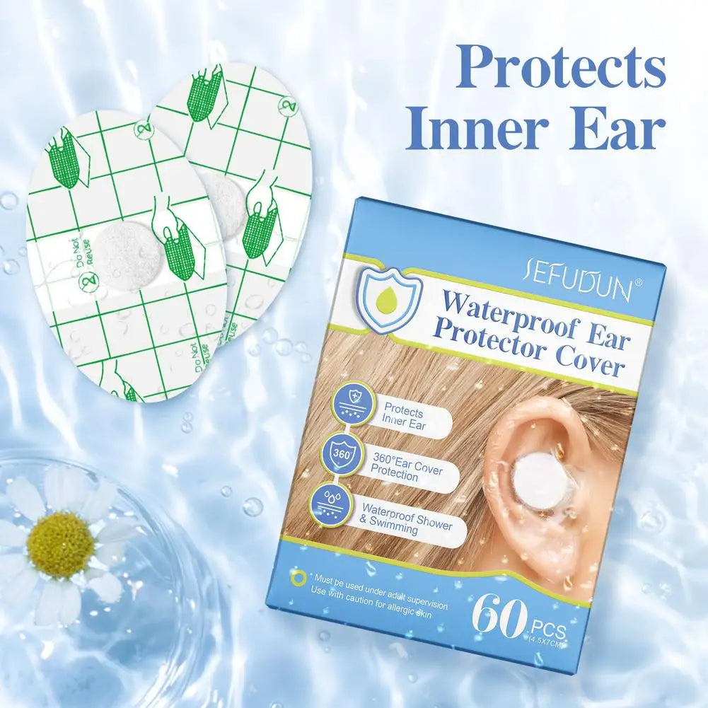 Waterproof Ear Covers for Swimming & Shower (60 Pack) Ear Care Peaceful Pleasures Health and Wellness