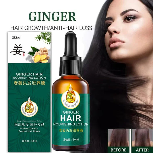Hair Growth Serum Fast Growing Hair Essential Oil Beauty Hair Care 30ml Dense Regrowth Ginger Hair Promoting Regeneration Peaceful Pleasures Health and Wellness Default Title