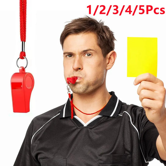 Loud Referee Whistle with Lanyard – Sports & Hiking (1/3/5 Pack) Referee Whistle Peaceful Pleasures Health and Wellness